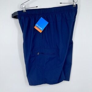 NWT Columbia Palmerston Peak Shorts Mens Medium Navy Blue 11" Inseam Mesh Lined